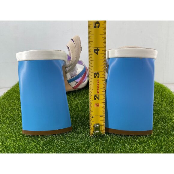 Vivianly Womens Multicolor Strappy Block Heel Sandals - Size 7.5 - Picture 9 of 11